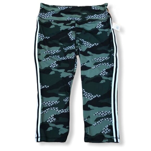 Bebe Sport Logo Camo Yoga Capris Sz L - Picture 2 of 9